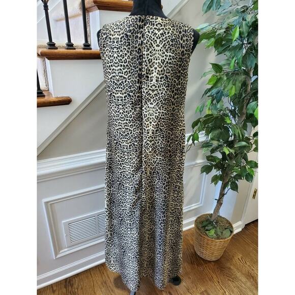 Virgo Women's Leopard Print Polyester Round Neck Sleeveless Long Maxi Dress 10 - Picture 7 of 10